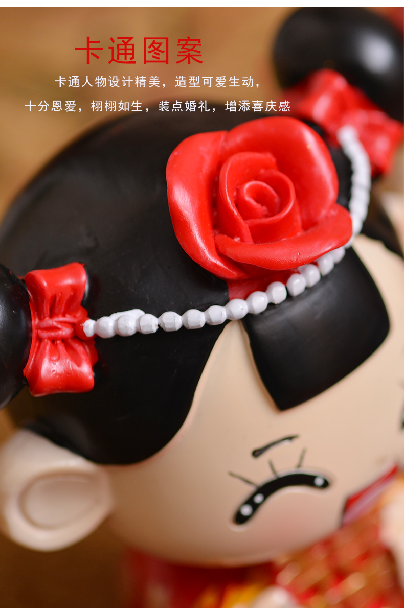 婚慶公仔結婚禮品樹脂娃娃新郎新娘公仔婚房擺件裝飾品禮物